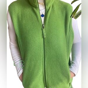 Y2k 90.s L.L. Bean Vibrant Green Fleece  Women's Mountain Classic Fleece Vest